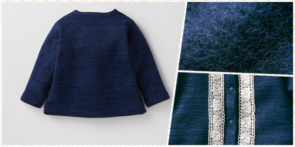 Nisssen 針織風裏絨蕾絲綴邊小外套