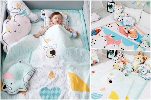 韓國 Bonitabebe 可愛插畫風枕頭 / 睡墊 / 棉被