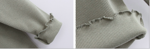 new！✿日本 enchante petit 編織花領邊彈性長袖上衣