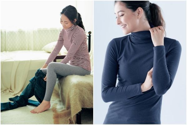 吸濕發熱天竺棉圓領 / 高領上衣