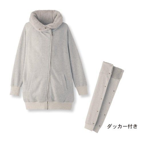 產前產後兩用保暖淺灰外套(附寶寶前抱袋)