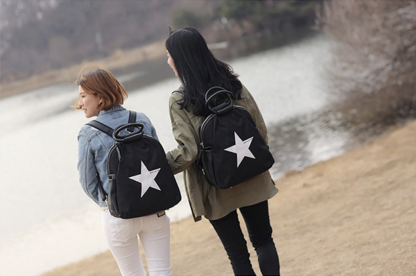 韓國 BESSON JOUJOU - 星星閃亮 LED 包-深黑色