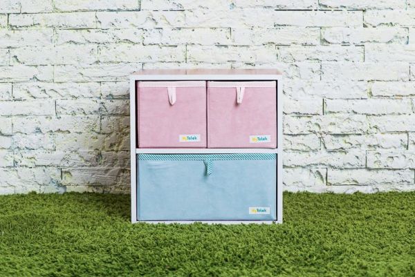 MyTolek 童樂可 - 小玩意分格抽套餐組-A3-單框框+1層板+2大格抽(藍+粉)(請於備註欄標示想買的框框顏色：藍/粉紅) (33*33*33cm)