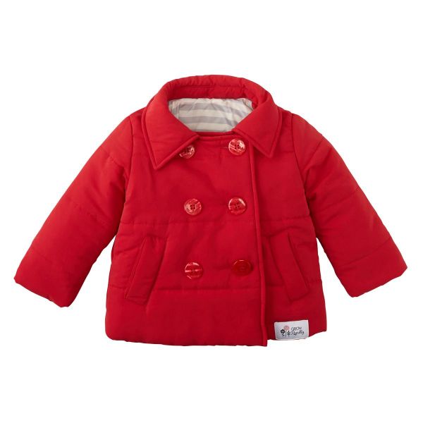 ☆塔夫綢鋪棉海軍風雙排扣外套