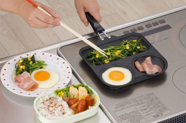 ❤ 杉山金屬:日本製便利三格平底鍋