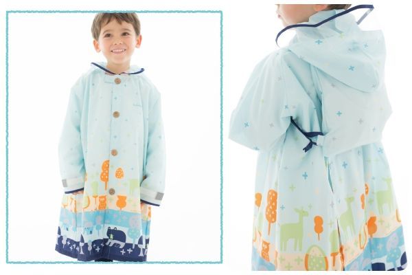 日本 kukka hippo - 兒童雨衣(附收納袋)-水果世界