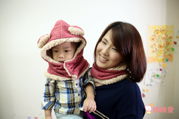 日本媽媽 - 日本製純手工熊帽-狐狸-藍灰