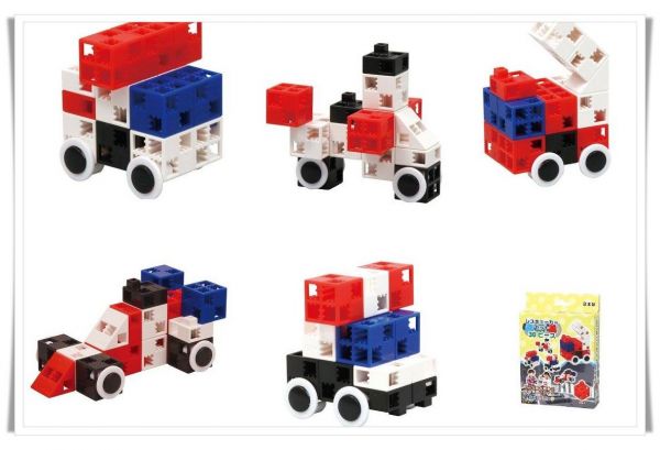 ❤消防救護組：30PCS(五種變換造型) 消防車、救護車、警車、警用摩托車、賽車