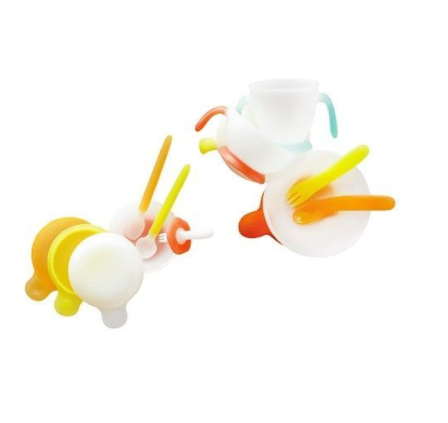 日本 Combi 新防污圍兜 / Baby Label / 副食品分階段餐具