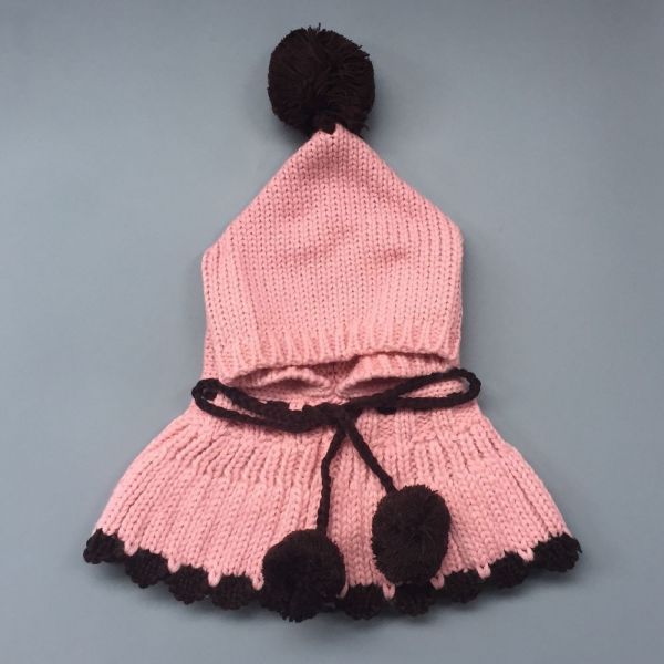 【日安朵朵】我是小紅帽！女童針織毛線帽披肩