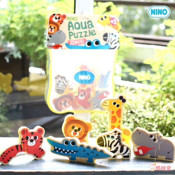 韓國 NINO - 【超值組】立體拼圖洗澡玩具-動物王國(12入)-贈送海底世界