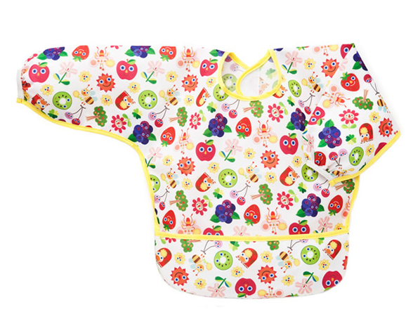 日本 Solby 繽紛水果長袖防水圍兜