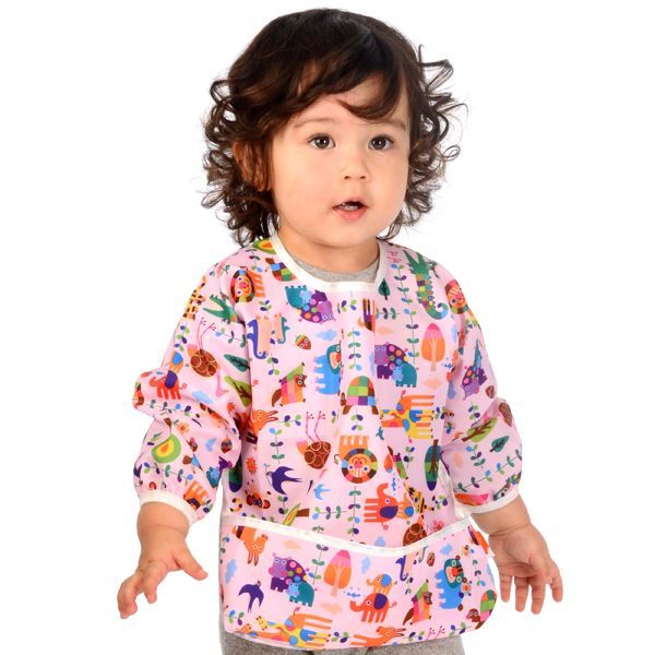 日本 Solby animal leaf 長袖防水圍兜