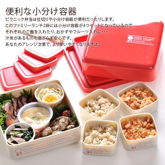 日本Happy holiday 日本製兩段式便當盒