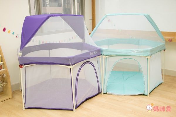 GleeKids 樂寶 - HEXA™海星折疊遊戲圍欄-1+1超值組-褐紫紅-附專屬蚊帳配件x1