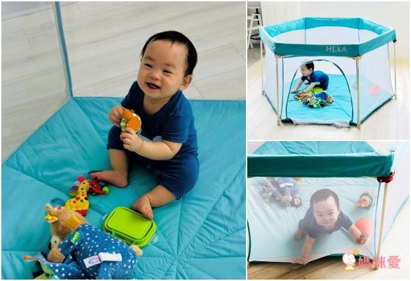 GleeKids 樂寶 - HEXA™海星折疊遊戲圍欄-1+1超值組-褐紫紅-附專屬蚊帳配件x1