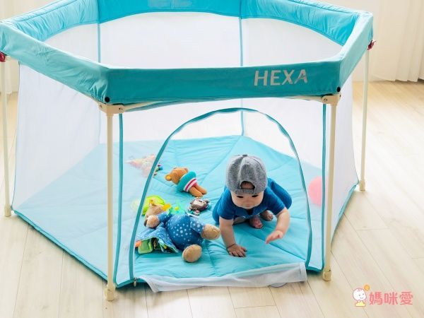 GleeKids 樂寶 - HEXA™海星折疊遊戲圍欄-1+1超值組-褐紫紅-附專屬蚊帳配件x1