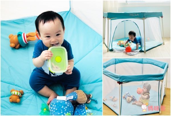 GleeKids 樂寶 - HEXA™海星折疊遊戲圍欄-1+1超值組-褐紫紅-附專屬蚊帳配件x1