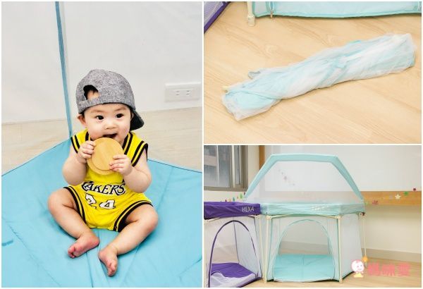 GleeKids 樂寶 - HEXA™海星折疊遊戲圍欄-1+1超值組-褐紫紅-附專屬蚊帳配件x1