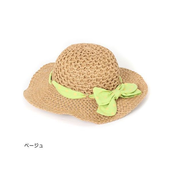 日本神戶style紙編輕盈點點帽帶草帽