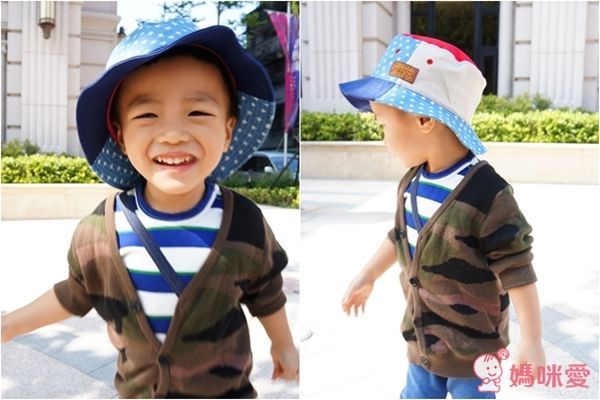 日本神戶style純棉多彩色塊小童潮帽