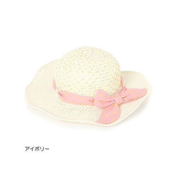 日本神戶style紙編輕盈點點帽帶草帽