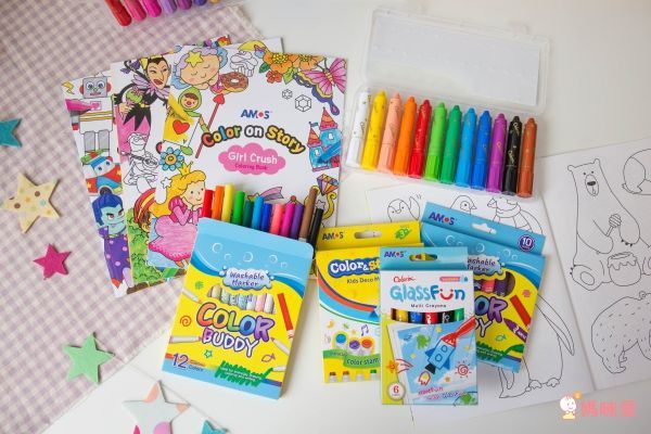 韓國 AMOS - 12色粗款神奇水蠟筆