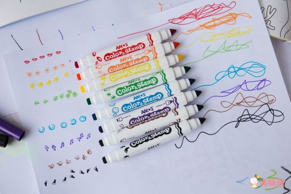 韓國 AMOS - 8色可水洗印章彩色筆