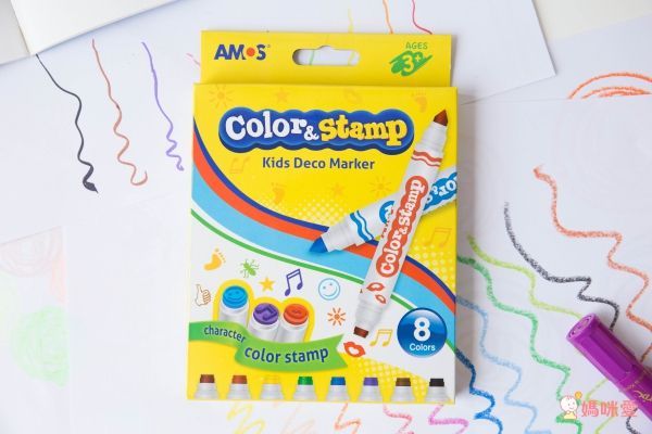 韓國 AMOS - 8色可水洗印章彩色筆