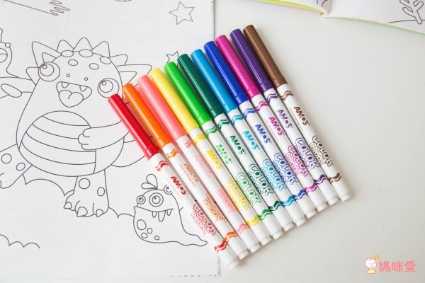 韓國 AMOS - 12色細頭可水洗彩色筆