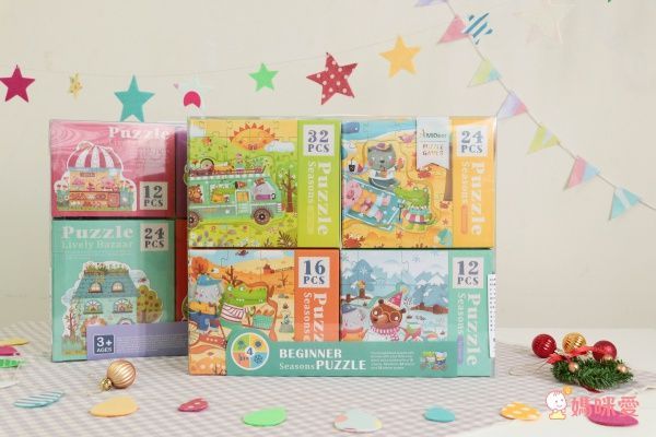 MiDeer - 四合一拼圖-四季-12片，16片，24片，32片拼圖