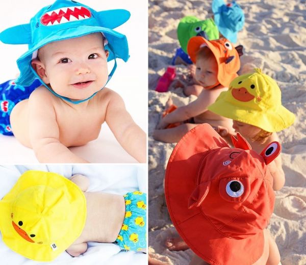 美國 ZOOCCHiNi 可愛動物尿布泳褲+防曬帽