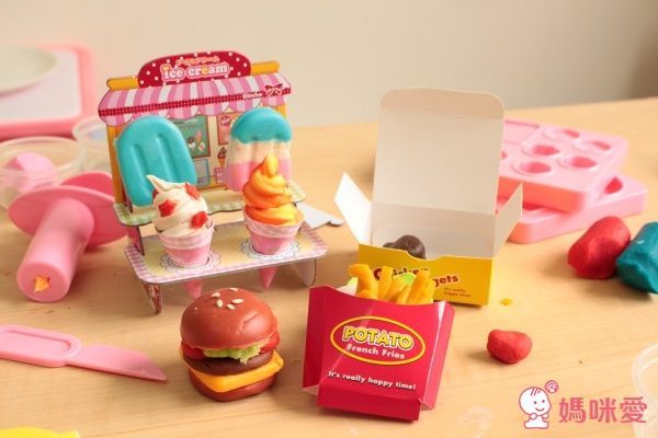 日本銀鳥 - 銀鳥無毒小麥黏土-冰淇淋4色組(附模具)