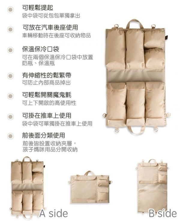 第一款結合餐桌設計 ✭ 韓國【 CARRI EIGHT 】質感 X 時尚 X 機能 X 防水媽媽包