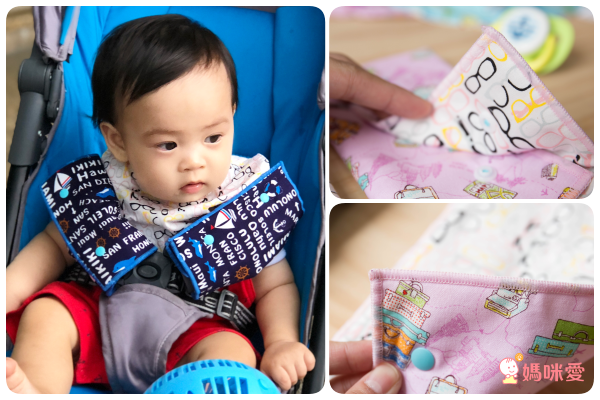 日本布料X台灣製造 【 YODA 優の寶貝 】扣扣兜 / 手帕兜巾 / 氣墊口水巾