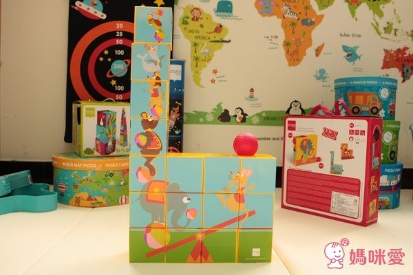 比利時 Scratch - 馬戲團滾球拼圖方塊-16塊正方體