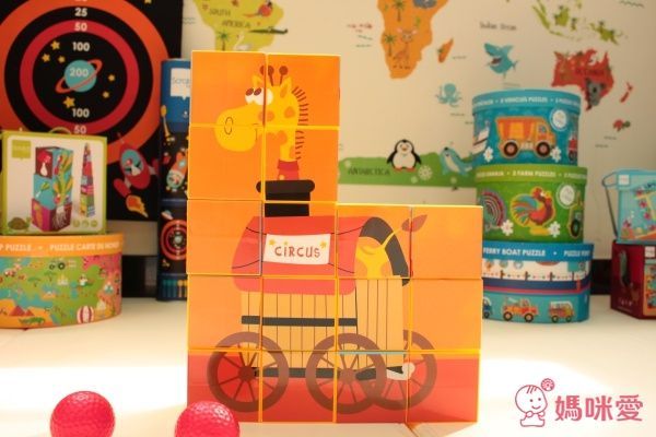 比利時 Scratch - 馬戲團滾球拼圖方塊-16塊正方體