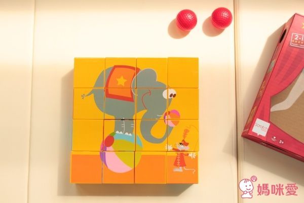 比利時 Scratch - 馬戲團滾球拼圖方塊-16塊正方體