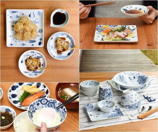 natural69 波佐見燒 - cocomarine方形餐盤-海之中 (17x17x2cm)