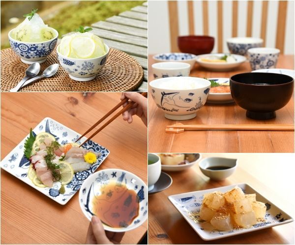 natural69 波佐見燒 - cocomarine方形餐盤-海之中 (17x17x2cm)