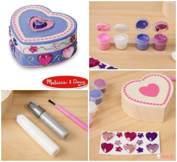 美國瑪莉莎 Melissa & Doug - MD 勞作DIY-木製愛心珠寶盒