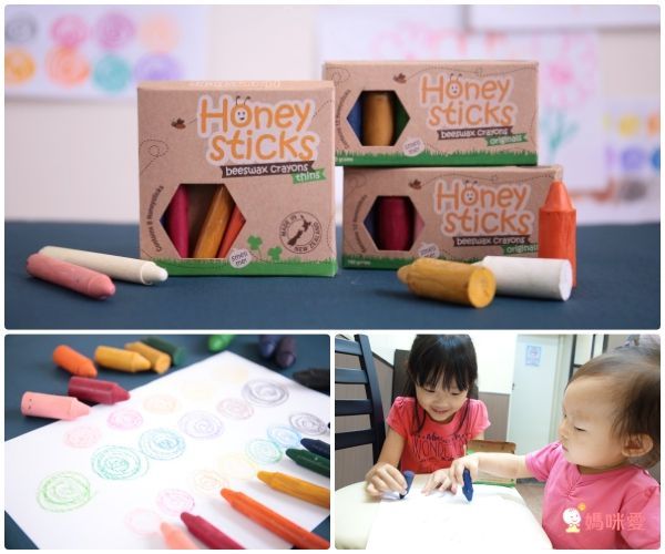 紐西蘭 Honey Sticks - 純天然蜂蠟無毒蠟筆-1歲以上寶寶適用-矮胖型-12色