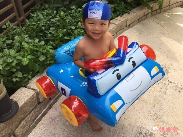 韓國救難小英雄Poli - 安寶立體汽車座圈-贈手動式打氣筒1入(顏色隨機) (適用:2-7歲、25kg以下幼兒)
