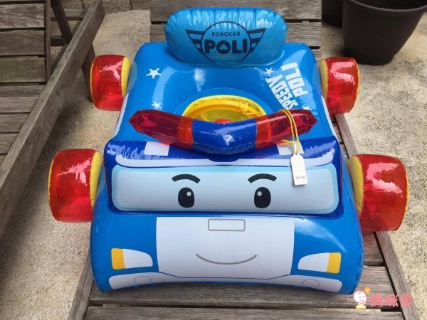 韓國救難小英雄Poli - 安寶立體汽車座圈-贈手動式打氣筒1入(顏色隨機) (適用:2-7歲、25kg以下幼兒)