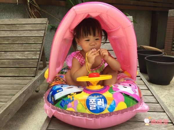 韓國救難小英雄Poli - 安寶可拆式遮陽座圈-贈手動式打氣筒1入(顏色隨機) (適用:2-7歲、25kg以下幼兒)