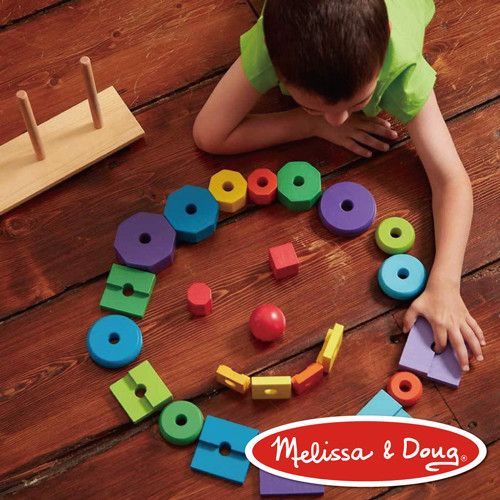 美國瑪莉莎 Melissa & Doug - MD 益智-彩虹幾何疊疊樂