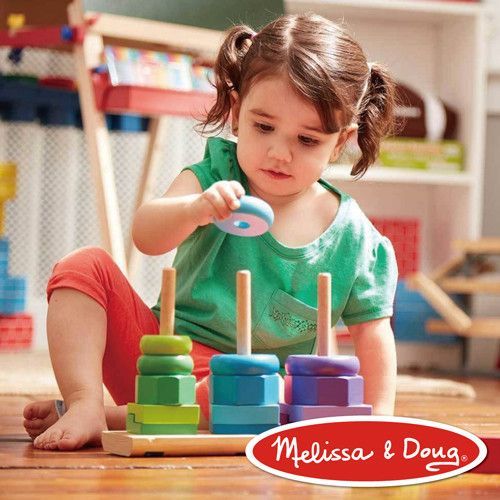 美國瑪莉莎 Melissa & Doug - MD 益智-彩虹幾何疊疊樂