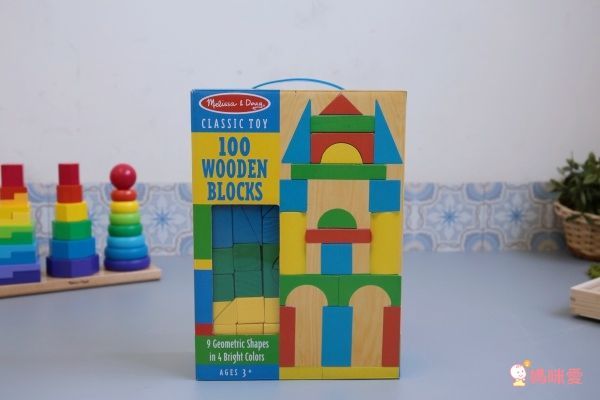 美國瑪莉莎 Melissa & Doug - MD 益智-彩色木製積木-100 pcs