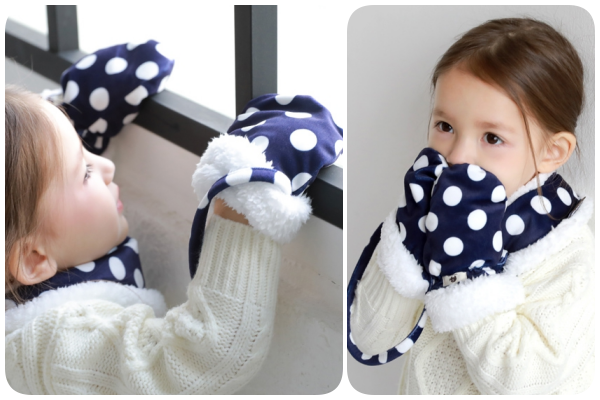 超細纖維鋪毛掛脖手套