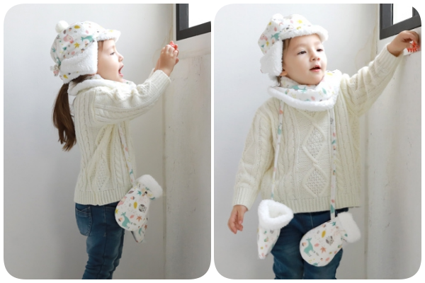 超細纖維鋪毛掛脖手套